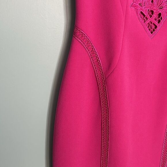 Karen Millen - Hot Pink Sheath Dress W/ Lace Embroidery NWT - Picture 2 of 9
